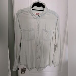 Light denim chambray button up shirt